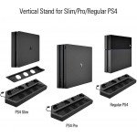 Wholesale Cooling Fan Vertical Stand for PS4 Slim/Pro/Regular Playstation 4 with Controller Charging Station Dual Charger Indicator USB Ports for DualShock 4 Wireless Controllers